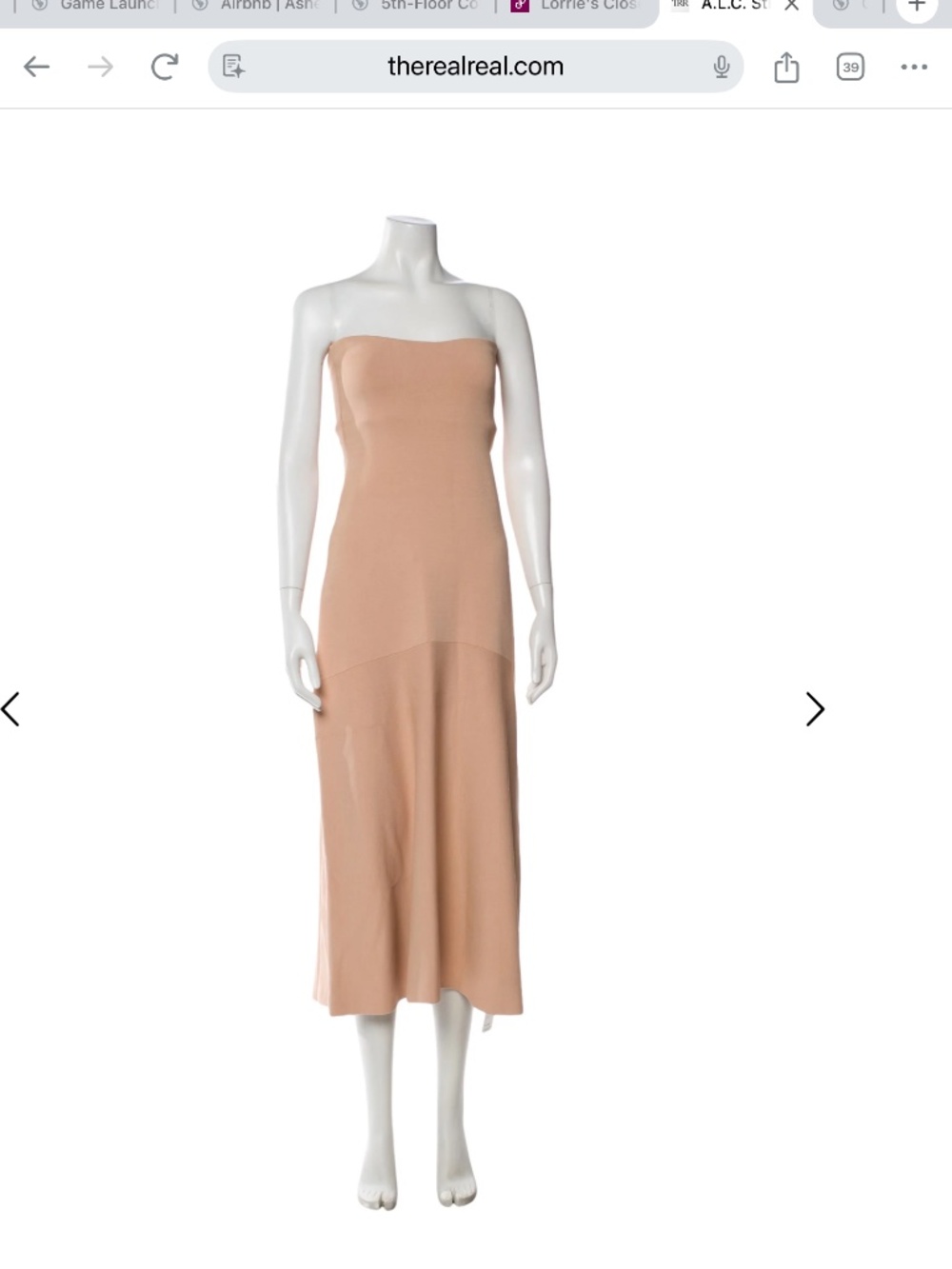 ALC Strapless Midi Length Dress - Size L